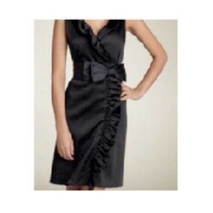 Eliza J Black Satin Wrap Dress